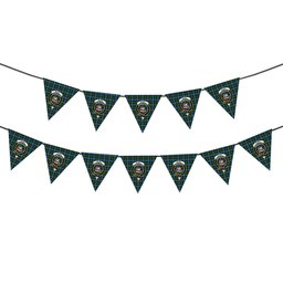 ScotsTee Shop Scottish McNeil of Barra Crest Tartan Triangle Flags Tartan Bunting, Pennants (12pcs)