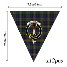ScotsTee Shop Scottish McLellan Crest Tartan Triangle Flags Tartan Bunting, Pennants (12pcs)