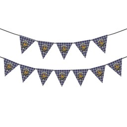 ScotsTee Shop Scottish MacPherson Dress Blue Crest Tartan Triangle Flags Tartan Bunting, Pennants (12pcs)
