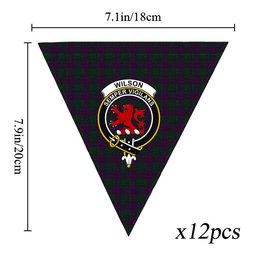 ScotsTee Shop Scottish Wilsons 211 Crest Tartan Triangle Flags Tartan Bunting, Pennants (12pcs)