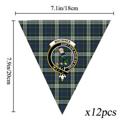 ScotsTee Shop Scottish MacInnes Dress Crest Tartan Triangle Flags Tartan Bunting, Pennants (12pcs)