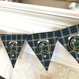 ScotsTee Shop Scottish MacInnes Dress Crest Tartan Triangle Flags Tartan Bunting, Pennants (12pcs)