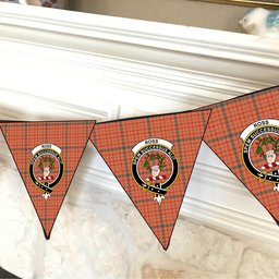 ScotsTee Shop Scottish Ross David Ancient Crest Tartan Triangle Flags Tartan Bunting, Pennants (12pcs)