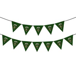 ScotsTee Shop Scottish Wallace Hunting - Green Crest Tartan Triangle Flags Tartan Bunting, Pennants (12pcs)