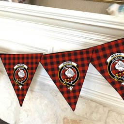 ScotsTee Shop Scottish Wemyss Ancient Clan Crest Tartan Triangle Flags Tartan Bunting, Pennants (12pcs)