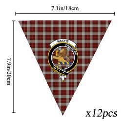 ScotsTee Shop Scottish MacFie Dress Crest Tartan Triangle Flags Tartan Bunting, Pennants (12pcs)