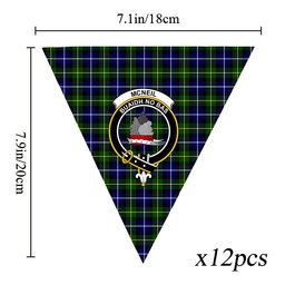 ScotsTee Shop Scottish McNeil of Barra Modern Crest Tartan Triangle Flags Tartan Bunting, Pennants (12pcs)