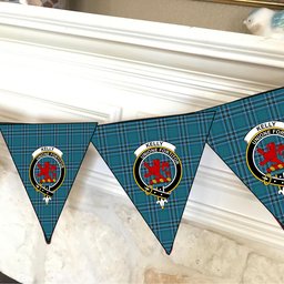 ScotsTee Shop Scottish Kelly Dress Modern Crest Tartan Triangle Flags Tartan Bunting, Pennants (12pcs)