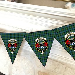 ScotsTee Shop Scottish McLeod of Skye Ancient Crest Tartan Triangle Flags Tartan Bunting, Pennants (12pcs)