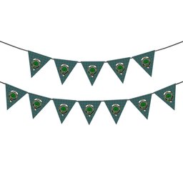 ScotsTee Shop Scottish Irvine of Drum Crest Tartan Triangle Flags Tartan Bunting, Pennants (12pcs)