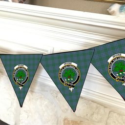 ScotsTee Shop Scottish Irvine of Drum Crest Tartan Triangle Flags Tartan Bunting, Pennants (12pcs)
