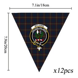 ScotsTee Shop Scottish McLaine of Lochbuie Hunting Crest Tartan Triangle Flags Tartan Bunting, Pennants (12pcs)
