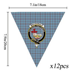 ScotsTee Shop Scottish MacDonald from Rawtenstall Crest Tartan Triangle Flags Tartan Bunting, Pennants (12pcs)