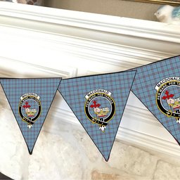 ScotsTee Shop Scottish MacDonald from Rawtenstall Crest Tartan Triangle Flags Tartan Bunting, Pennants (12pcs)