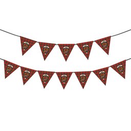 ScotsTee Shop Scottish Leslie Red Ancient Crest Tartan Triangle Flags Tartan Bunting, Pennants (12pcs)
