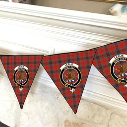 ScotsTee Shop Scottish Leslie Red Ancient Crest Tartan Triangle Flags Tartan Bunting, Pennants (12pcs)