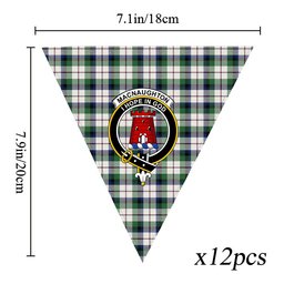 ScotsTee Shop Scottish MacNaughton Dress Modern Crest Tartan Triangle Flags Tartan Bunting, Pennants (12pcs)