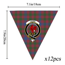 ScotsTee Shop Scottish Laing Artefact Ancient Crest Tartan Triangle Flags Tartan Bunting, Pennants (12pcs)