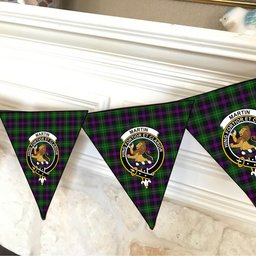 ScotsTee Shop Scottish Martin Hunting Crest Tartan Triangle Flags Tartan Bunting, Pennants (12pcs)