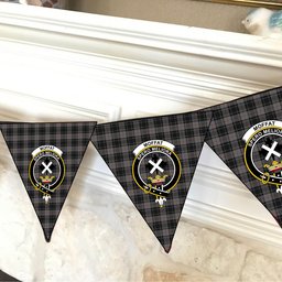 ScotsTee Shop Scottish Moffat 1984 Crest Tartan Triangle Flags Tartan Bunting, Pennants (12pcs)