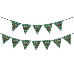 ScotsTee Shop Scottish Johnston Dress Ancient Crest Tartan Triangle Flags Tartan Bunting, Pennants (12pcs)