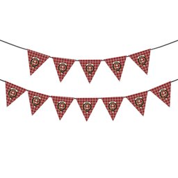 ScotsTee Shop Scottish Menzies 1815 Crest Tartan Triangle Flags Tartan Bunting, Pennants (12pcs)