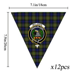 ScotsTee Shop Scottish McLaren Modern Crest Tartan Triangle Flags Tartan Bunting, Pennants (12pcs)