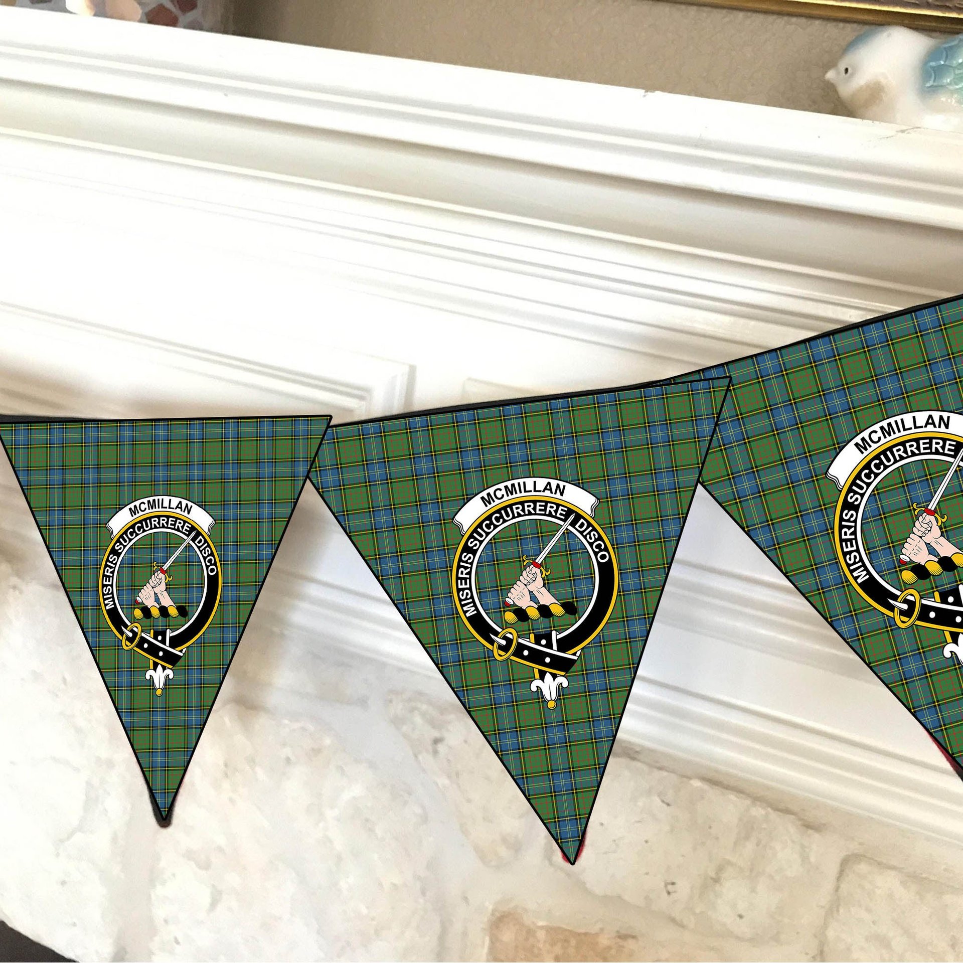 ScotsTee Shop Scottish McMillan Hunting Ancient Crest Tartan Triangle Flags Tartan Bunting, Pennants (12pcs)