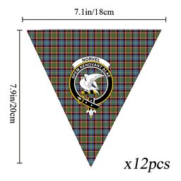 ScotsTee Shop Scottish Norvel Crest Tartan Triangle Flags Tartan Bunting, Pennants (12pcs)