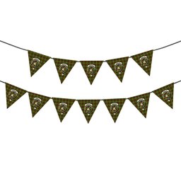 ScotsTee Shop Scottish McMillan Society of Glasgow Crest Tartan Triangle Flags Tartan Bunting, Pennants (12pcs)