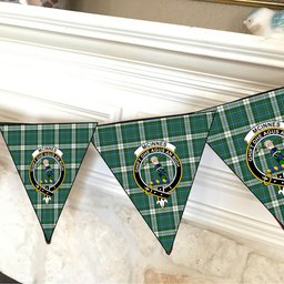ScotsTee Shop Scottish McInnes Dress Ancient Crest Tartan Triangle Flags Tartan Bunting, Pennants (12pcs)