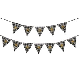 ScotsTee Shop Scottish MacPherson Dress Crest Tartan Triangle Flags Tartan Bunting, Pennants (12pcs)