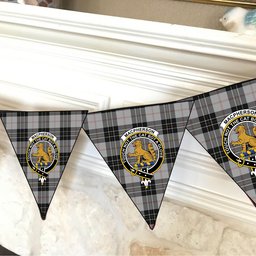 ScotsTee Shop Scottish MacPherson Dress Crest Tartan Triangle Flags Tartan Bunting, Pennants (12pcs)