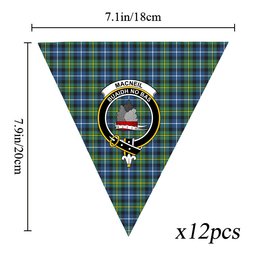 ScotsTee Shop Scottish MacNeill Of Barra Ancient Crest Tartan Triangle Flags Tartan Bunting, Pennants (12pcs)