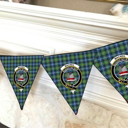 ScotsTee Shop Scottish MacNeill Of Barra Ancient Crest Tartan Triangle Flags Tartan Bunting, Pennants (12pcs)