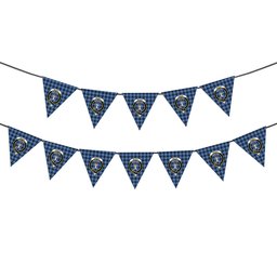 ScotsTee Shop Scottish McKay Blue Crest Tartan Triangle Flags Tartan Bunting, Pennants (12pcs)