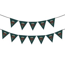 ScotsTee Shop Scottish MacLeod Green Crest Tartan Triangle Flags Tartan Bunting, Pennants (12pcs)