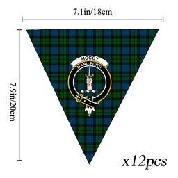 ScotsTee Shop Scottish McCoy Crest Tartan Triangle Flags Tartan Bunting, Pennants (12pcs)