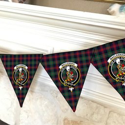 ScotsTee Shop Scottish MacLennan Modern Crest Tartan Triangle Flags Tartan Bunting, Pennants (12pcs)