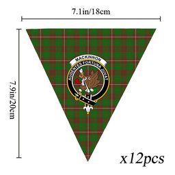 ScotsTee Shop Scottish MacKinnon Hunting Modern Crest Tartan Triangle Flags Tartan Bunting, Pennants (12pcs)