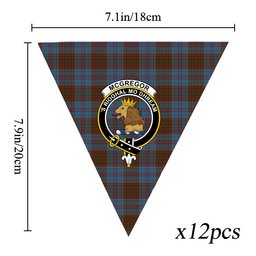ScotsTee Shop Scottish McGregor Hastie Crest Tartan Triangle Flags Tartan Bunting, Pennants (12pcs)