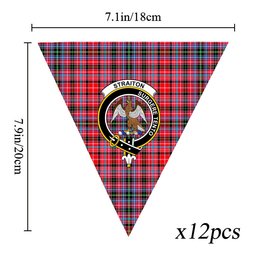 ScotsTee Shop Scottish Straiton Crest Tartan Triangle Flags Tartan Bunting, Pennants (12pcs)