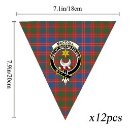 ScotsTee Shop Scottish MacColl Old Ancient Crest Tartan Triangle Flags Tartan Bunting, Pennants (12pcs)