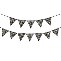 ScotsTee Shop Scottish MacPhee Black and White Crest Tartan Triangle Flags Tartan Bunting, Pennants (12pcs)