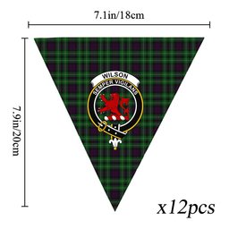 ScotsTee Shop Scottish Wilsons 064 2 Crest Tartan Triangle Flags Tartan Bunting, Pennants (12pcs)