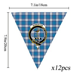 ScotsTee Shop Scottish Roberton Crest Tartan Triangle Flags Tartan Bunting, Pennants (12pcs)