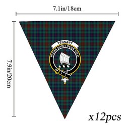 ScotsTee Shop Scottish Tennant Yules Modern Crest Tartan Triangle Flags Tartan Bunting, Pennants (12pcs)