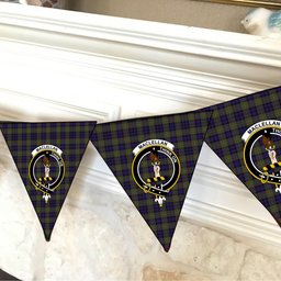 ScotsTee Shop Scottish MacLellan Modern Crest Tartan Triangle Flags Tartan Bunting, Pennants (12pcs)