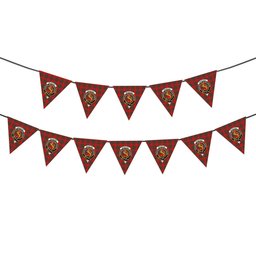 ScotsTee Shop Scottish MacIntosh Red Modern Crest Tartan Triangle Flags Tartan Bunting, Pennants (12pcs)