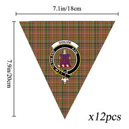 ScotsTee Shop Scottish Ogilvie (Ogilvy) of Strathallan Ancient Crest Tartan Triangle Flags Tartan Bunting, Pennants (12pcs)